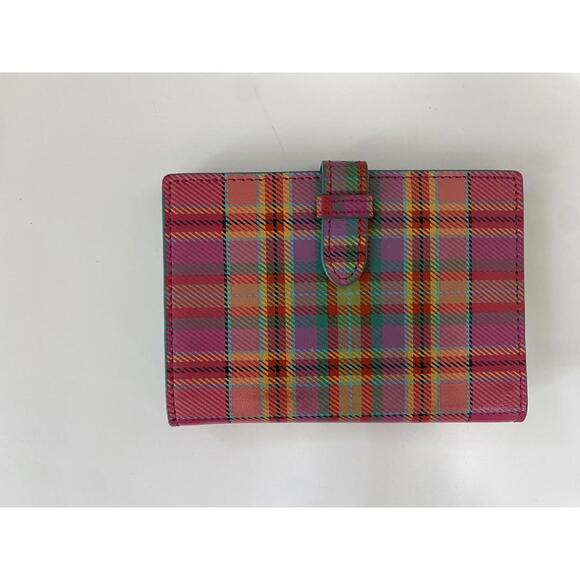 Vintage BAEKGAARD Plaid Leather Wallet with Notepad / Fabulous! - Picture 3 of 7